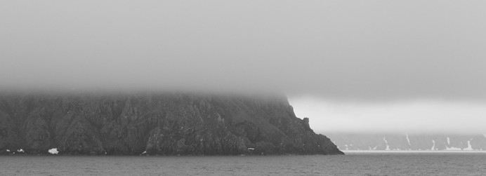 Little Diomede Island, Alaska, with Big Diomede Island, Russia, in the background. Yes, Tina, you can see Russia from Alaska.