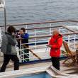 Rich, Patrick, and John looking for the Arctic Circle and the International Date Line.