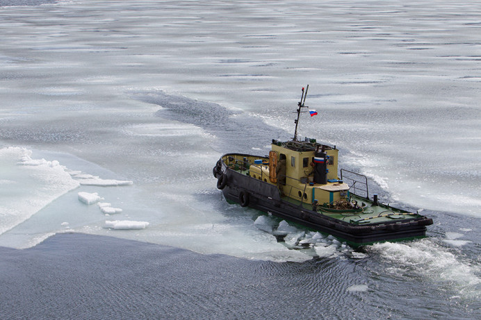 Ice in Provideniya Harbor.