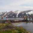 Provideniya and Komsomolskaya Bay with military base on other side.