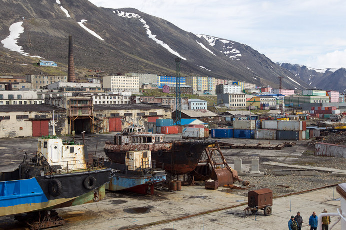 City view from dock.
