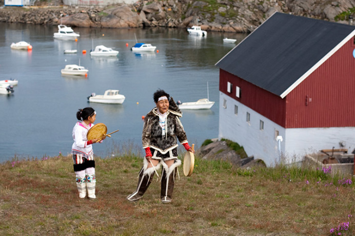 Drum dancers, Ammassalik (Tasiillaq), East Greenland