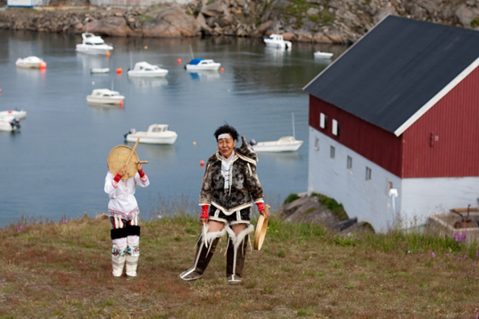 Drum dancers, Ammassalik (Tasiillaq), East Greenland