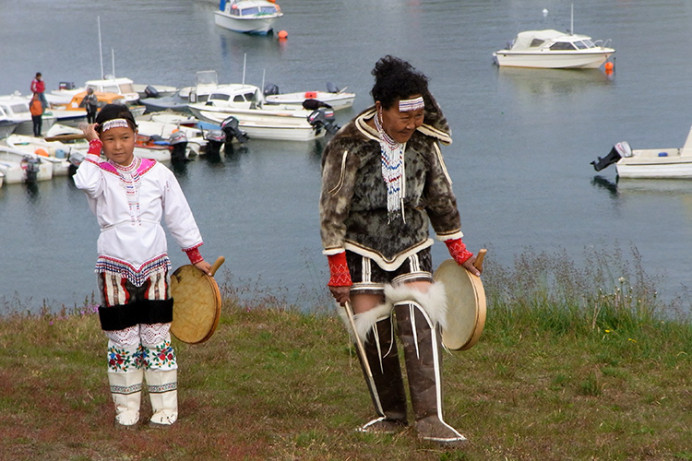Drum dancers, Ammassalik (Tasiillaq), East Greenland