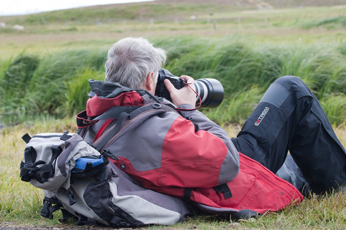 Rick Price, at work. Flatey Island, Iceland