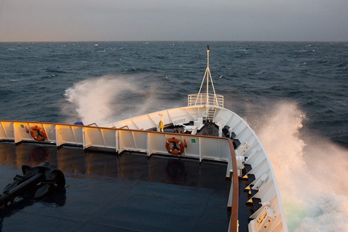 Clipper Adventurer forging ahead, south coast of Ireland