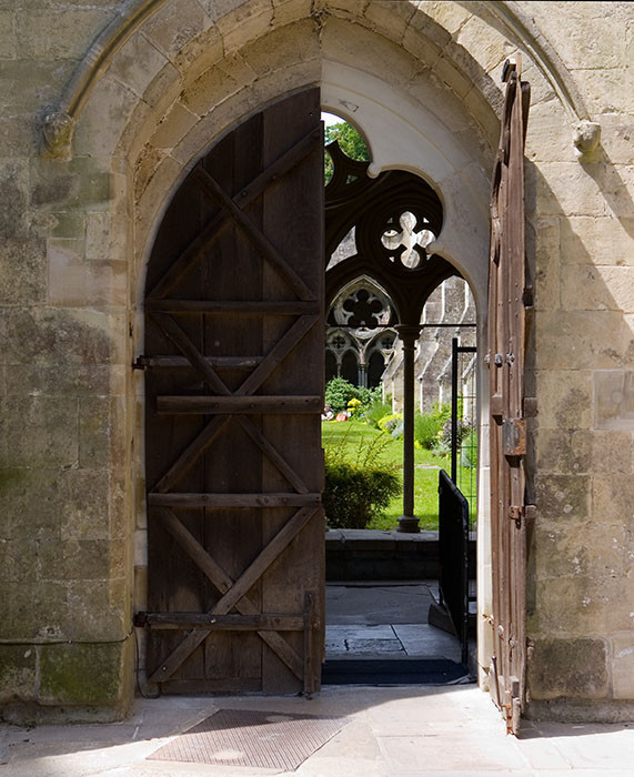 Door looking into Cloister, Salisbury Cathedral