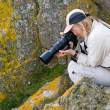 Shirley Metz at work, Great Saltee Island, off the southeastern coast of Ireland