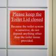 Sign in bathroom