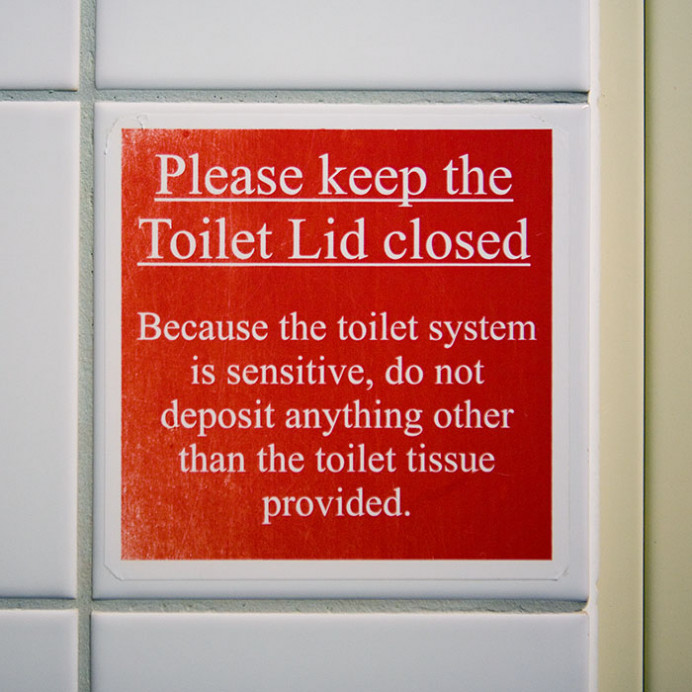Sign in bathroom