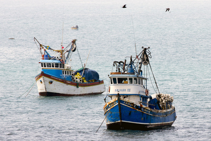 Fishing boats, Callao, Peru. The port city of Lima.