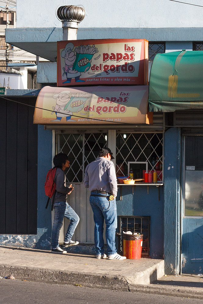 Fat man (Gordo) potatoes. Quito.